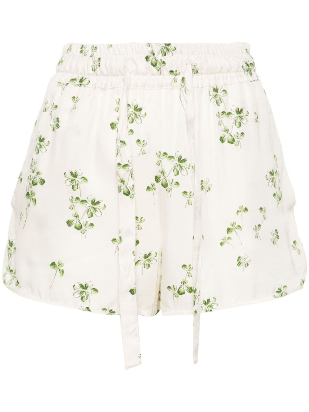 Giambattista Valli Satinshorts mit Kleeblatt-Print - Nude von Giambattista Valli