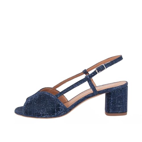 Gianmarco Sorelli DAMEN SCHUHE SANDALO IMMA AUS GLITTERTEXTIL DUNKELD BLAU 1906, blau, 40 EU von Gianmarco Sorelli