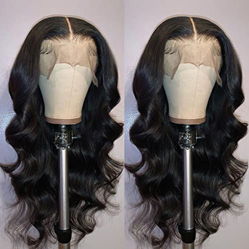 GIANNAY Body Wave Lace-Front-Perücke für schwarze Frauen, lange, klebefreie Lace-Front-Perücke mit vorgezupftem natürlichem Haaransatz und Babyhaar für Frauen (gewellte Perücke, 66 cm) von Giannay Hair
