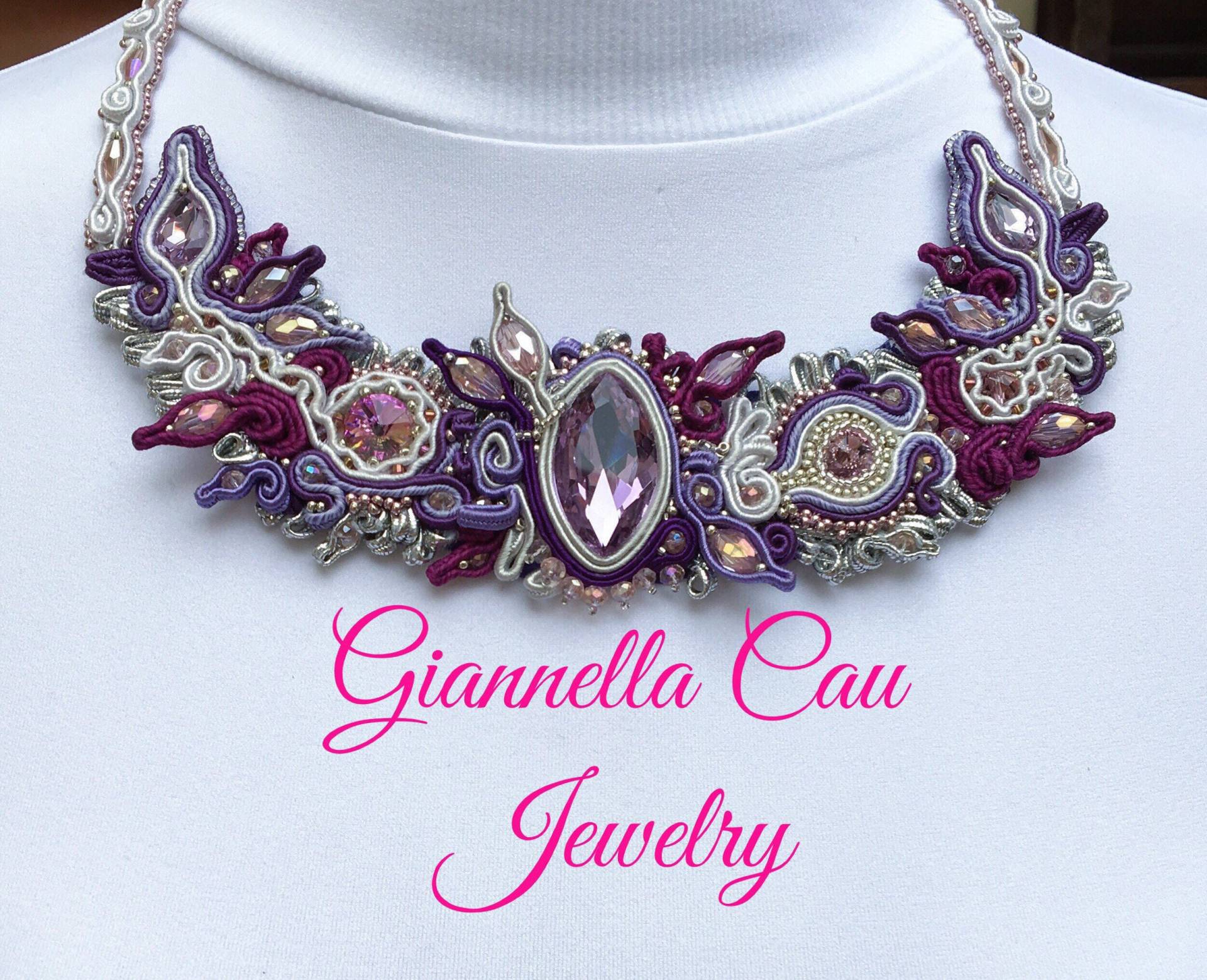 Swarovski Collier Soutache " Peonia Melodie Swarovski Collier Soutache " Peonia Melodie von GiannellaCauJewelry
