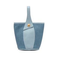 Gianni Chiarini Ester Himmelblaue Raffia-eimertasche von Gianni Chiarini