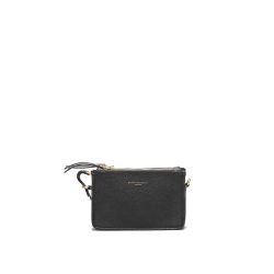 Gianni Chiarini Schwarze Leder Schultertasche Quadratisch Mit 3 Reißverschlüssen von Gianni Chiarini