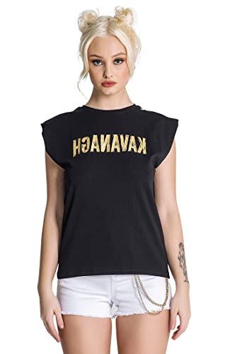 Gianni Kavanagh Damen Black Reverse Top T-Shirt, schwarz, Medium von Gianni Kavanagh