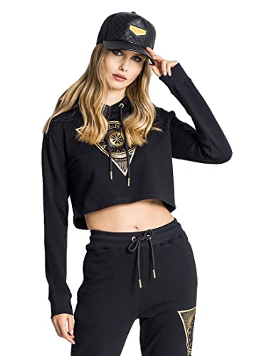 Gianni Kavanagh Damen Black Zodiac Cropped Hoodie, schwarz, 38 von Gianni Kavanagh