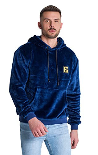Gianni Kavanagh Herren Blau (Blue Gk Iron Sherpa Hoodie Sweatshirt, Small von Gianni Kavanagh