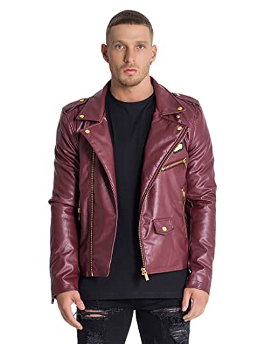 Gianni Kavanagh Herren Burgundy Opulence Biker Jacket Mantel, Weinrot, XS von Gianni Kavanagh