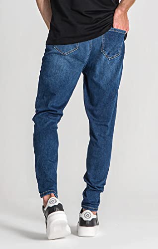 Gianni Kavanagh Herren Dark Blue Carrot Leg Jeans, S von Gianni Kavanagh