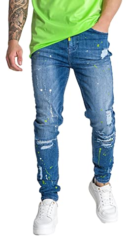 Gianni Kavanagh Herren Medium Blue Torsion Skinny Jeans, Mittel Blau, XS von Gianni Kavanagh