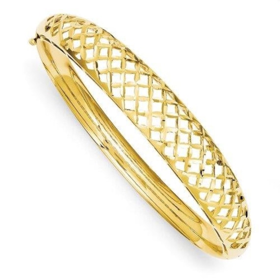 14 K Gold Diamant Geschnitten Armreif von GianniDeloro