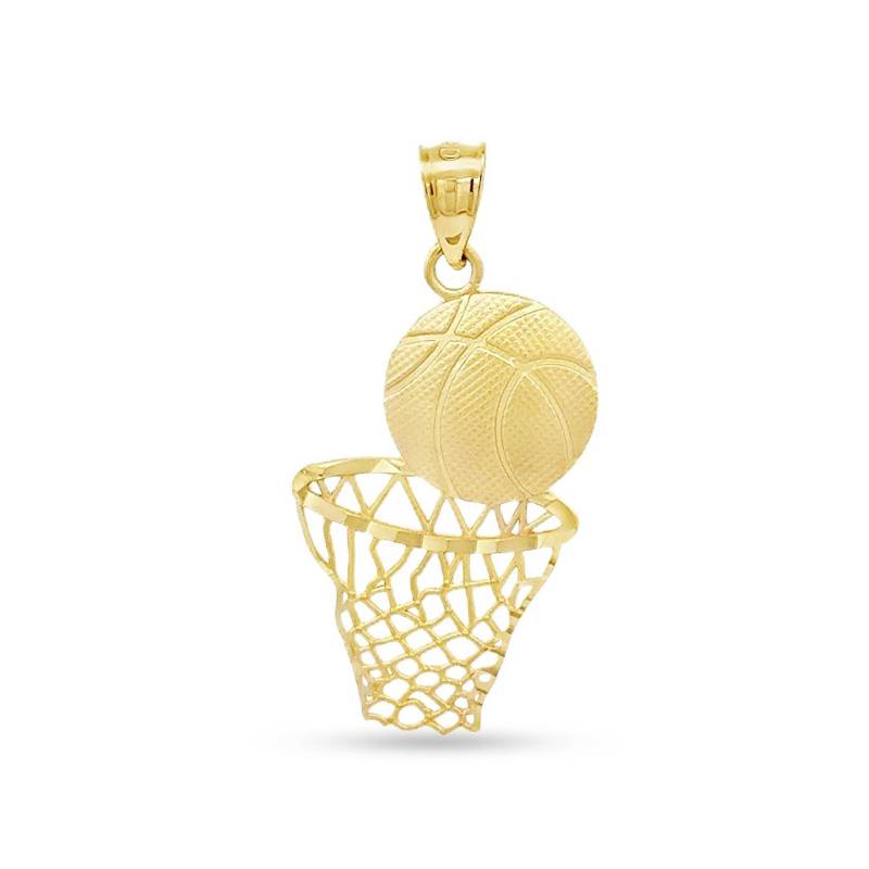 14K Gelbgold, Basketball Korb Und Ball Anhänger von GianniDeloro