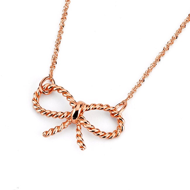 14K Gold Bow Necklace Zierlicher Schmuck Für Jeden Tag von GianniDeloro