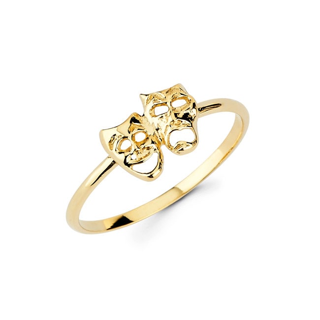 14K Gold Comedy Tragedy Maskenring Theaterschmuck von GianniDeloro