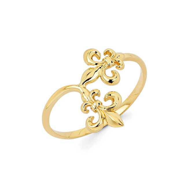 14K Gold Fleur De Lis Ring Zierlicher Schmuck Für Jeden Tag von GianniDeloro