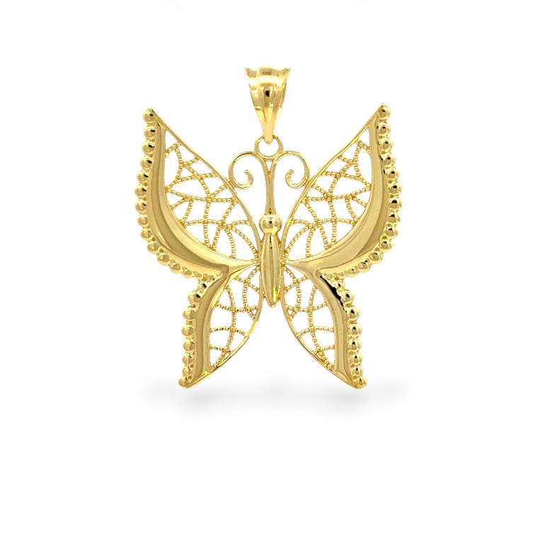 14K Gold Schmetterling Anhänger - Filigran Und Hochglanz Poliert von GianniDeloro