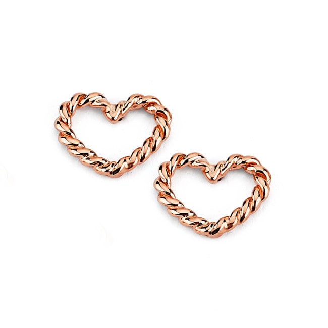 14K Gold Twisted Herz Ohrstecker von GianniDeloro