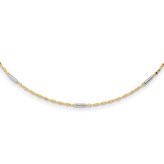 14K Solide Zweifarbige Goldkette. Layering Halskette Kette, Ausgefallene Kette 14K Solide Zweifarbige Goldkette. Layering Halskette Kette, Ausgefallene Kette von GianniDeloro