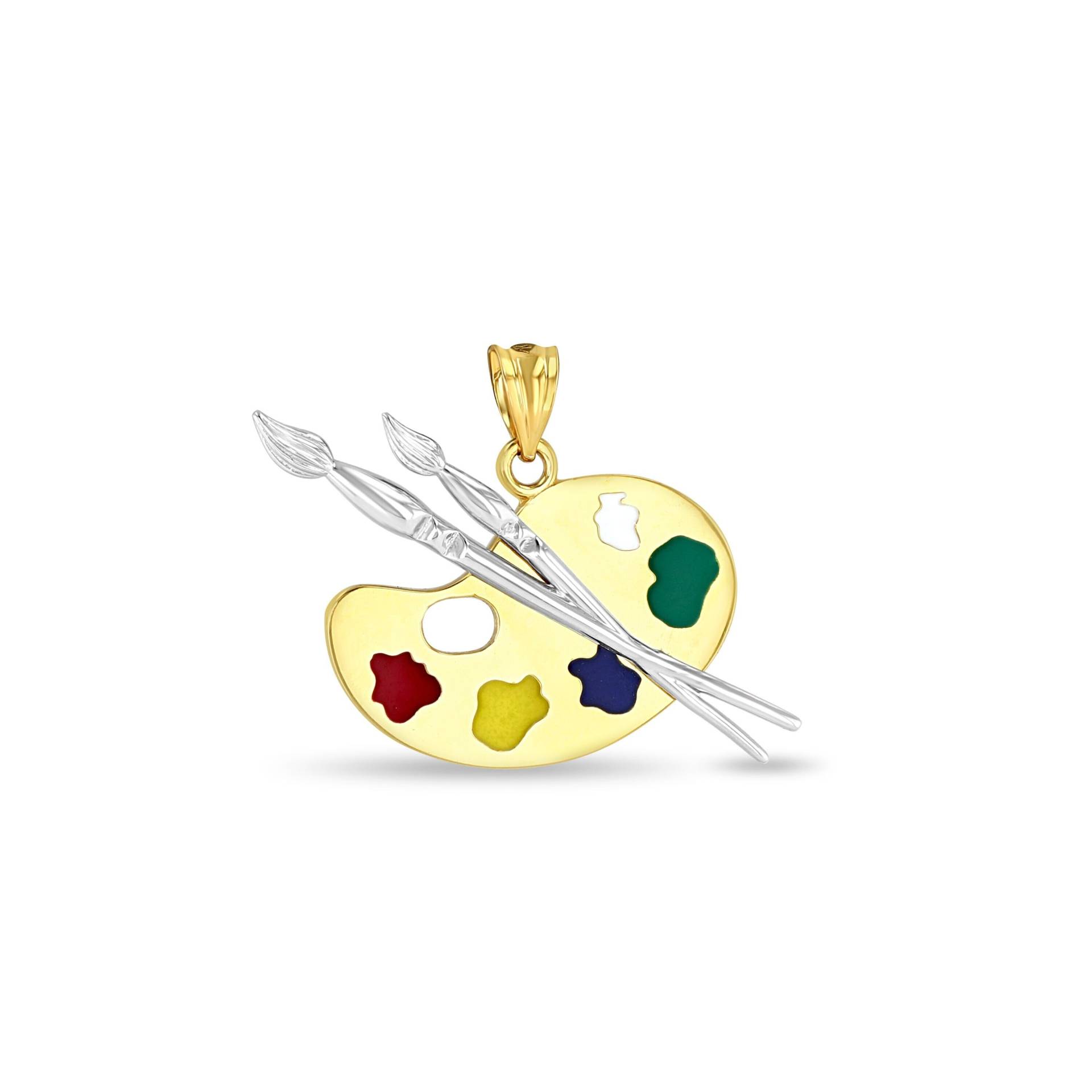 14K Massives Gold Zweifarbig Emaillierte Künstlerpalette 14K Massives Gold Zweifarbig Emaillierte Künstlerpalette von GianniDeloro