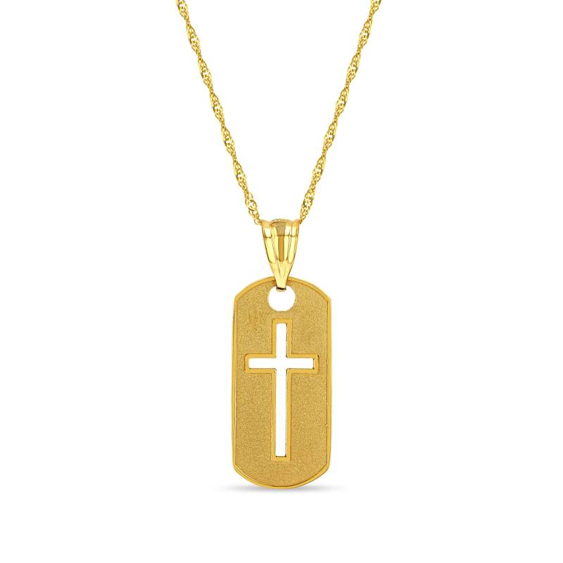 14K Solid Gold Dog Tag Anhänger Halskette von GianniDeloro