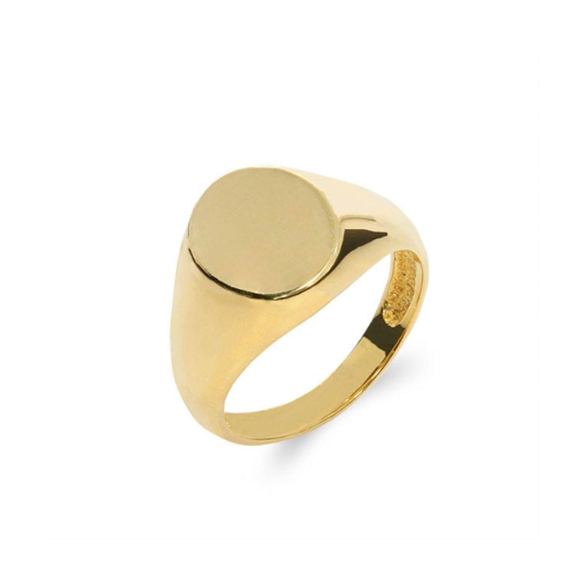 14K Solid Gold Siegelring - Gravur Pinkie Ring von GianniDeloro