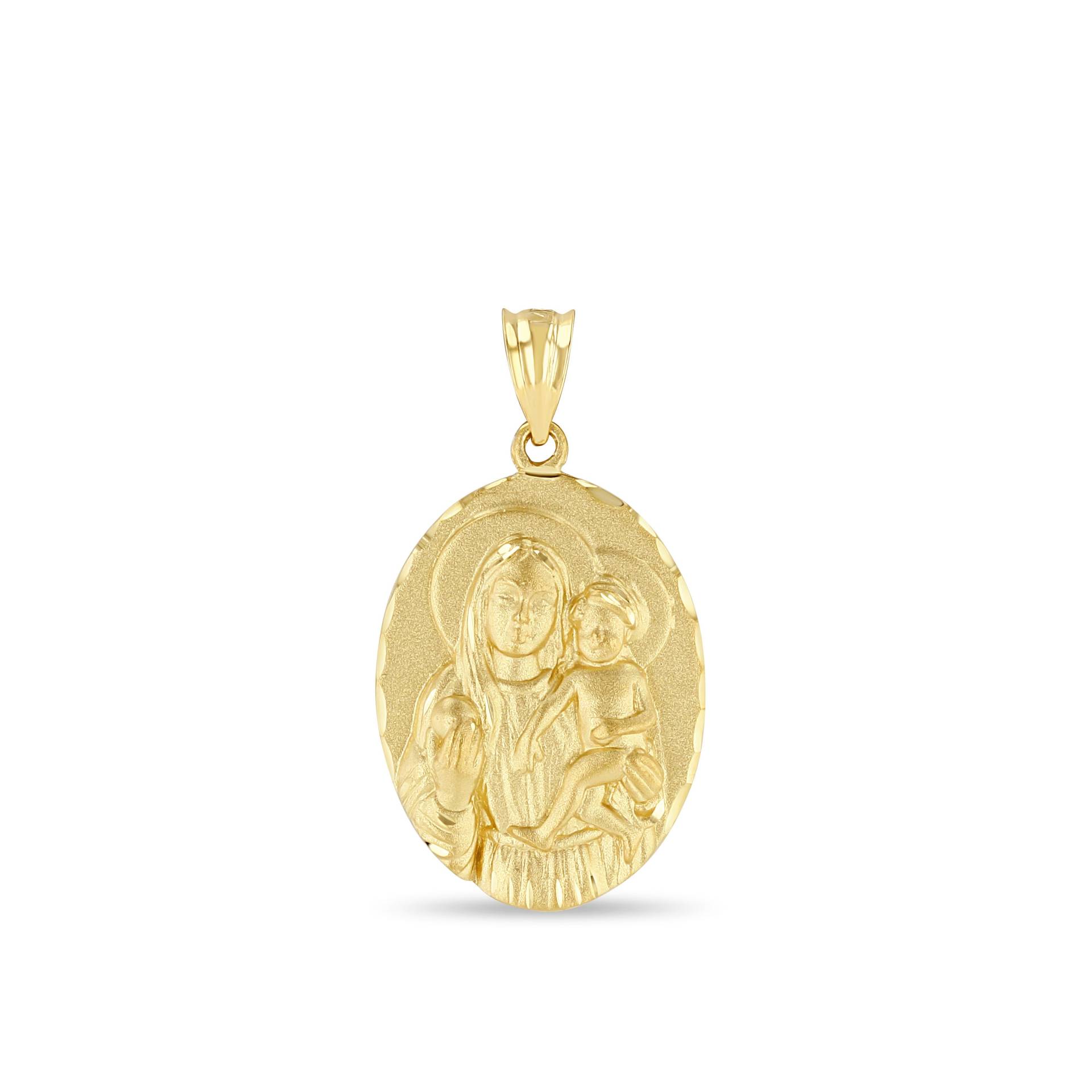 14K Solid Gold Jungfrau Maria Mit Jesuskind Anhänger. Religiöser Schmuck 14K Solid Gold Jungfrau Maria Mit Jesuskind Anhänger. Religiöser Schmuck von GianniDeloro