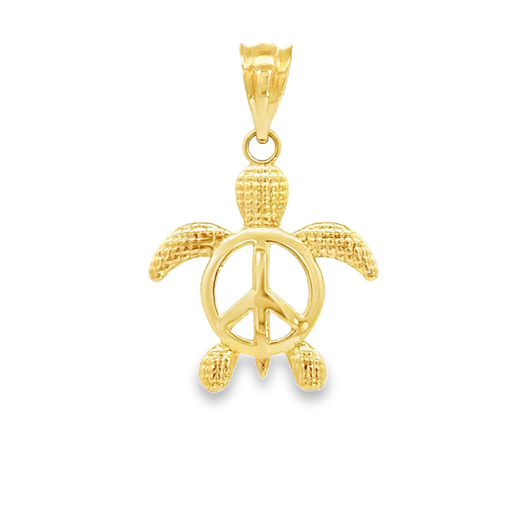 14Kt Gold Sea Schildkröte Peace Zeichen Anhänger von GianniDeloro