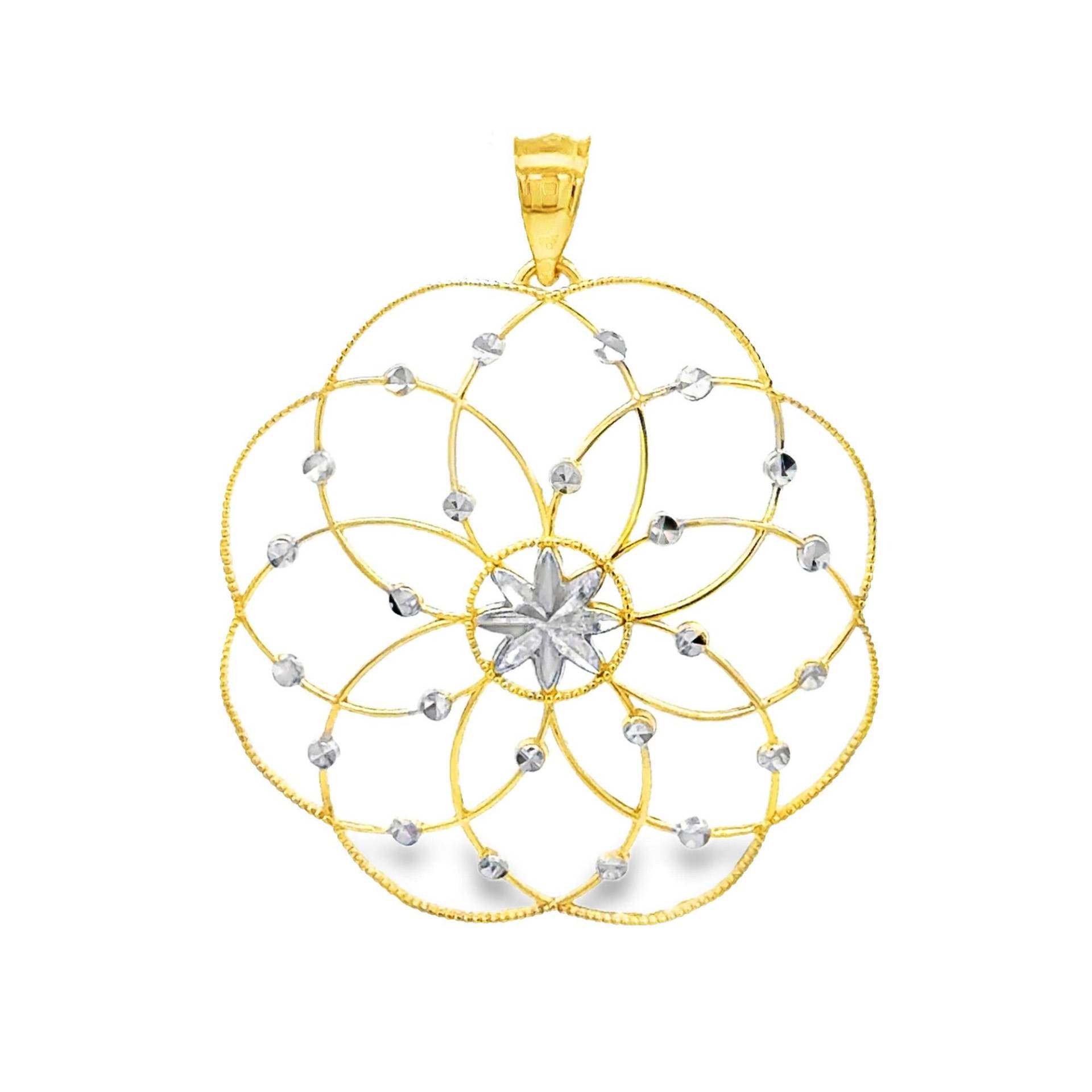 14Kt Gold Zweifarbiger Traumfänger Anhänger von GianniDeloro