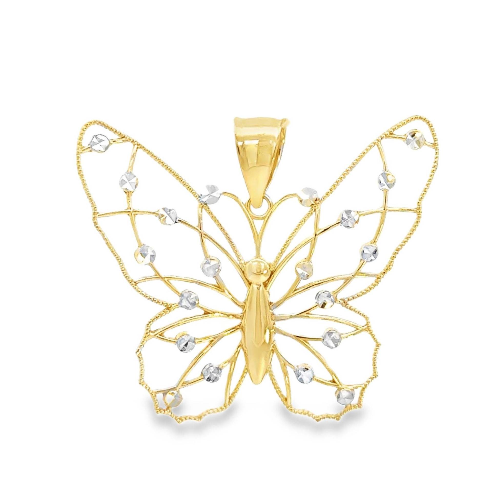 14Kt. Gold Zweifarbiger Schmetterlings-Anhänger von GianniDeloro