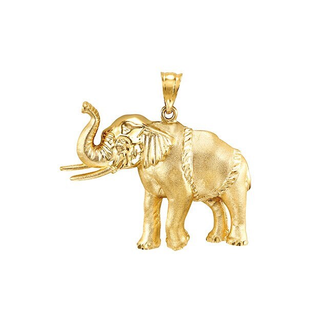585 Massivgold Elefant Anhänger Detailreicher Tier Schmuck von GianniDeloro