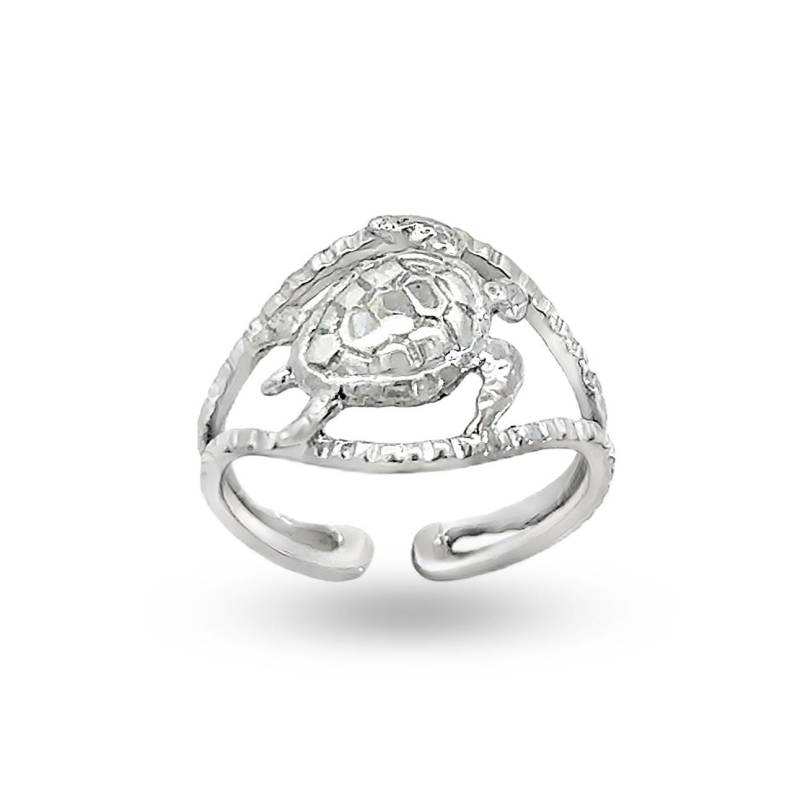 Eine Größe Passt Für Alle Sterling Silber Meeresschildkröte Zehenring Poliert von GianniDeloro