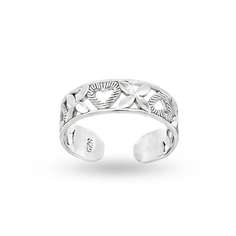 "Einheitsgröße Sterling Silber, Diamond Cut Herzen "xoxo" Zehenring." von GianniDeloro
