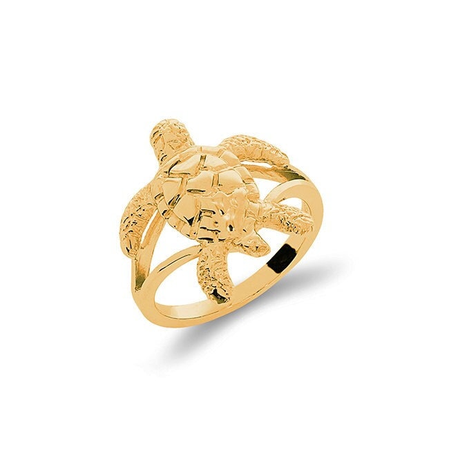 Eleganter 14K Solid Gold Sea Turtle Ring - Ocean Animal Schmuck von GianniDeloro