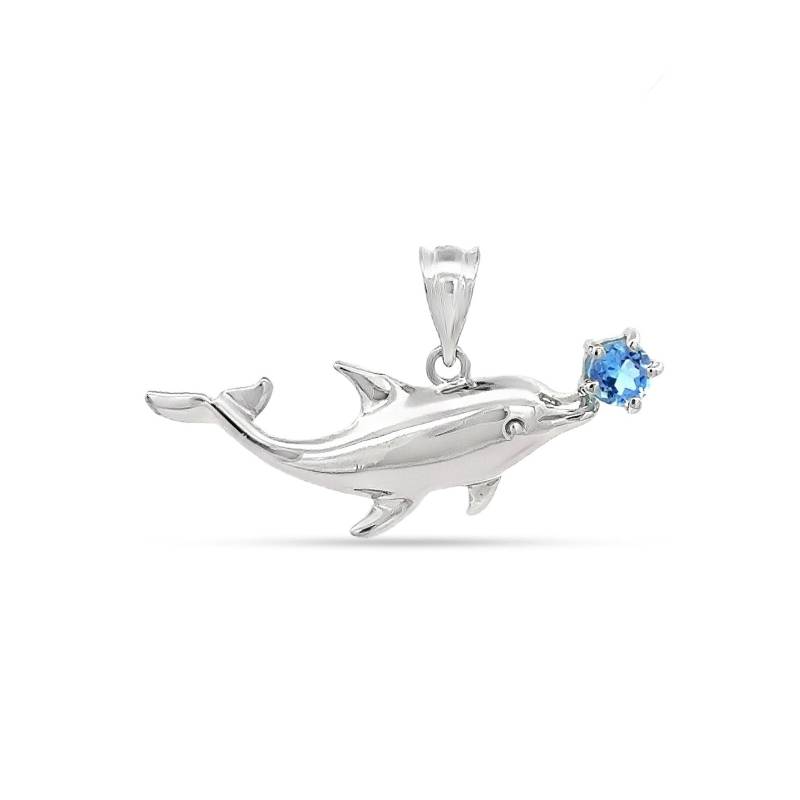 Facettierter London Swiss Blue Topas Auf Delfin Nase Anhänger von GianniDeloro