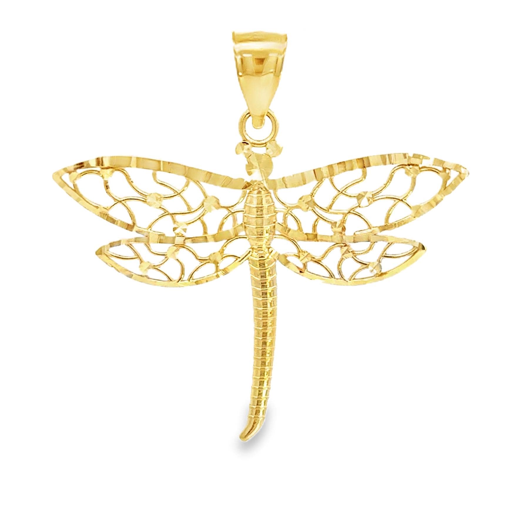 Libelle Anhänger Aus 14K Gold - Filigrane Flügel Mit Gepunkteten Akzenten von GianniDeloro