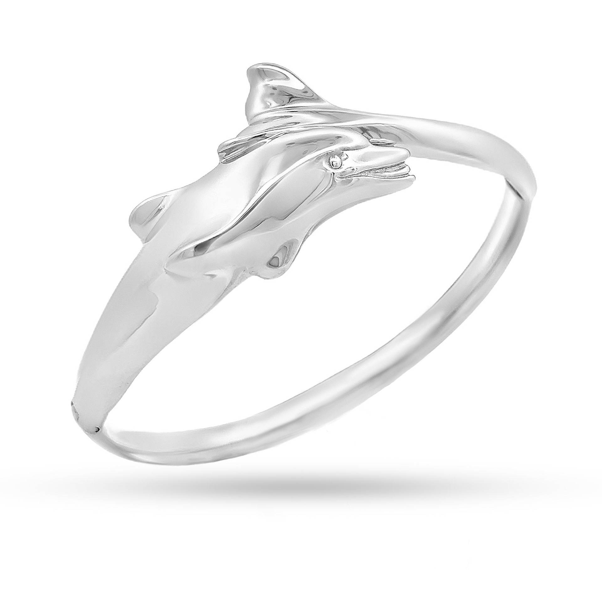 sterling Silber Delfin Wickelarmreif Damen Gr. 7 von GianniDeloro