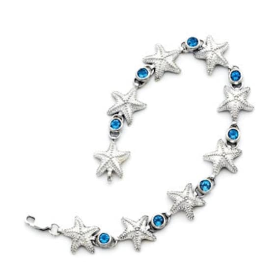 sterling Silber Seestern Armband London Blue Topaz, Ocean Jewelry von GianniDeloro