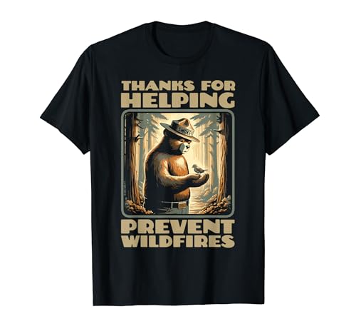 Smokey Bear & Baby Bird Forest Friend - Thanks For Helping T-Shirt von Giant Step Design Co.