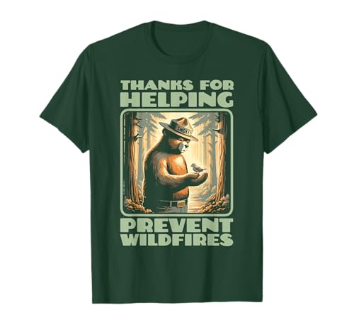 Smokey Bear & Baby Bird Forest Friend - Thanks for Helping T-Shirt Smokey Bear & Baby Bird Forest Friend - Thanks for Helping T-Shirt von Giant Step Design Co.