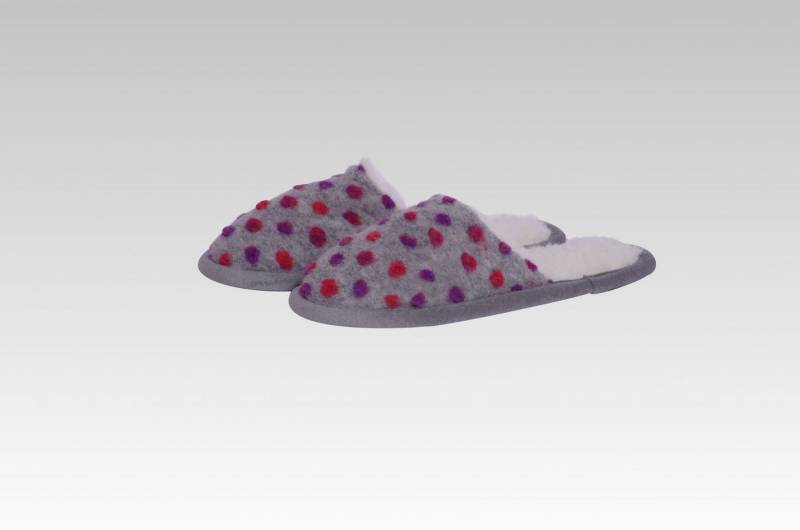 Giantore Pantoffel kuschelig weich mit Filzlaufsohle Plüsch Hausschuhe von Giantore