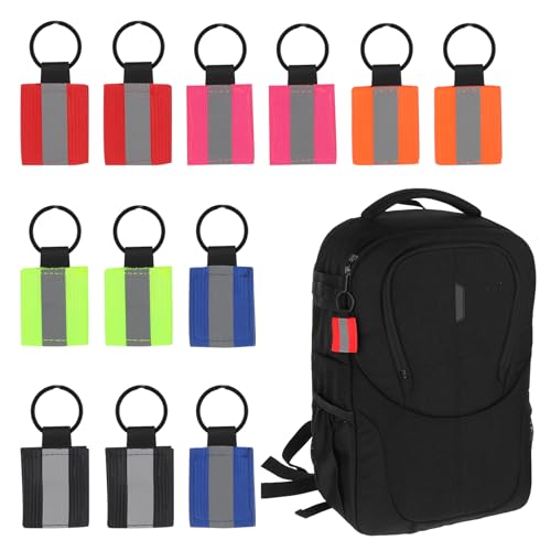 Giantree 12 Stück Reflektierende Anhänger, Reflektierende Schlüsselanhänger Reflektor Kinder Sicherheits Reflektor Anhänger Kinder Schulranzen Reflektor Anhänger für Schultasche Kleidung Rucksack von Giantree
