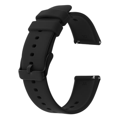 Giantree 20/22mm Ersatz Uhrenarmbänder Silikon, Schwarz Uhrenarmband mit Schnellverschluss, Wasserdichte Ersatzbänder Armband Uhrbänder, Uhren Zubehör Band für Damen und Herren(20 mm) von Giantree