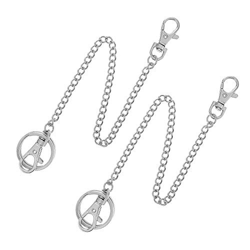 Giantree Schlüsselanhänger Kette, Schlüsselkette Hosen Kette Mit Karabinerhaken Edelstahl Durable Kette Karabiner Schlüsselringe Schlüsselhalter Für Männer (2Pcs 25CM) von Giantree