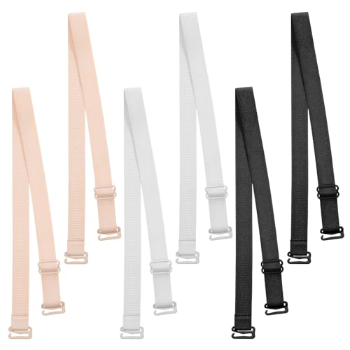 Giantree 3 Paar BH Träger, Verstellbare Elastische BH Träger BH-Träger Breit Damen rutschfeste BH-Träger Ersatz Schultergurte Abnehmbare Ersatz Trägers Trägers Zum Annähen (Schwarz Weiß Beige) von Giantree