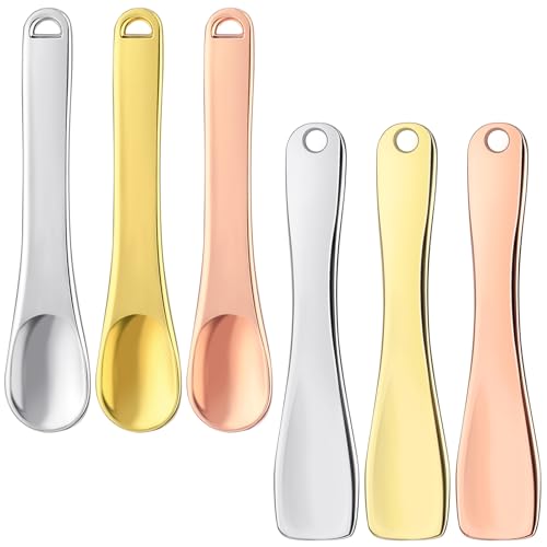Giantree 6 Stück Kleine Kosmetikspatel,Metall Kosmetische Spachtel Scoops Make Up Spatel Maske Spatula Wiederverwendbar Mini Löffel Für Gesichtscreme Creme Gesichtsmaske Lotionen Feuchtigkeitscremes Giantree 6 Stück Kleine Kosmetikspatel,Metall Kosmetische Spachtel Scoops Make Up Spatel Maske Spatula Wiederverwendbar Mini Löffel Für Gesichtscreme Creme Gesichtsmaske Lotionen Feuchtigkeitscremes von Giantree