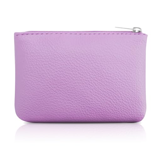 Giantree Mini Münzbörsen für Damen, Kleines Portemonnaie Damen Mini für Coin Purse Schlüsseletui, Klein Geldbörse Mini Geldbeutel für Münztaschen Lose Münze Aufbewahrung Münztasche (Light Purple) von Giantree