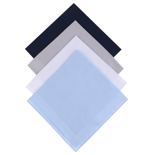 Giantree Taschentücher Für Herren,4 Stück Baumwolle Handkerchief Für Alltagsgebrauch Einfarbig 40 cm × 40 cm Stofftaschentuch Weiches Einstecktuch Taschentücher Herrenanzug-Zubehör von Giantree