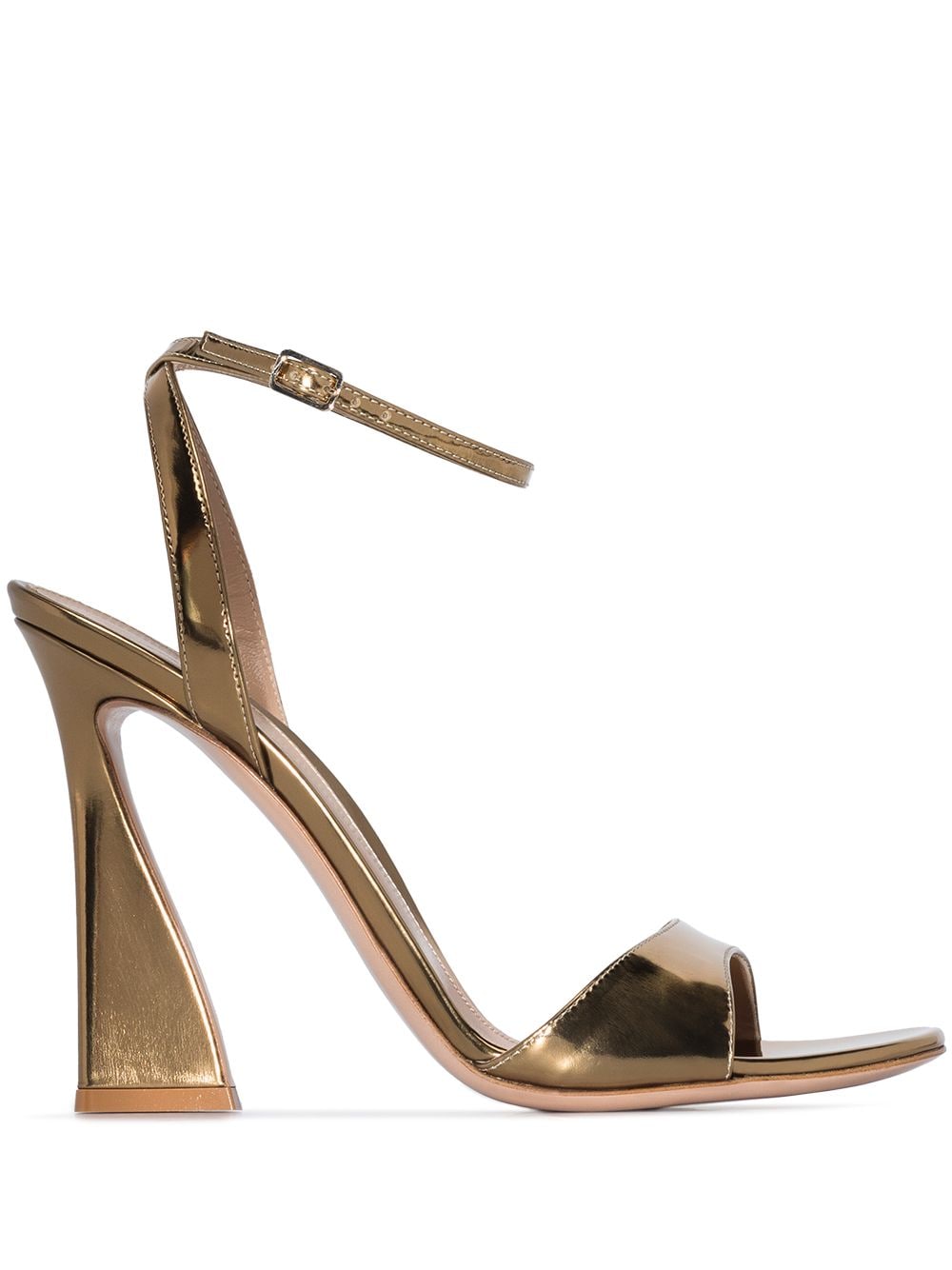 Gianvito Rossi Sandalen aus Lackleder, 105mm - Gold von Gianvito Rossi