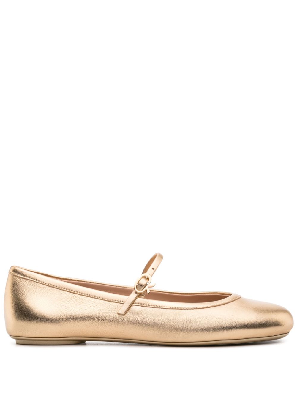 Gianvito Rossi Carla Ballerinas mit Schnalle - Gold von Gianvito Rossi