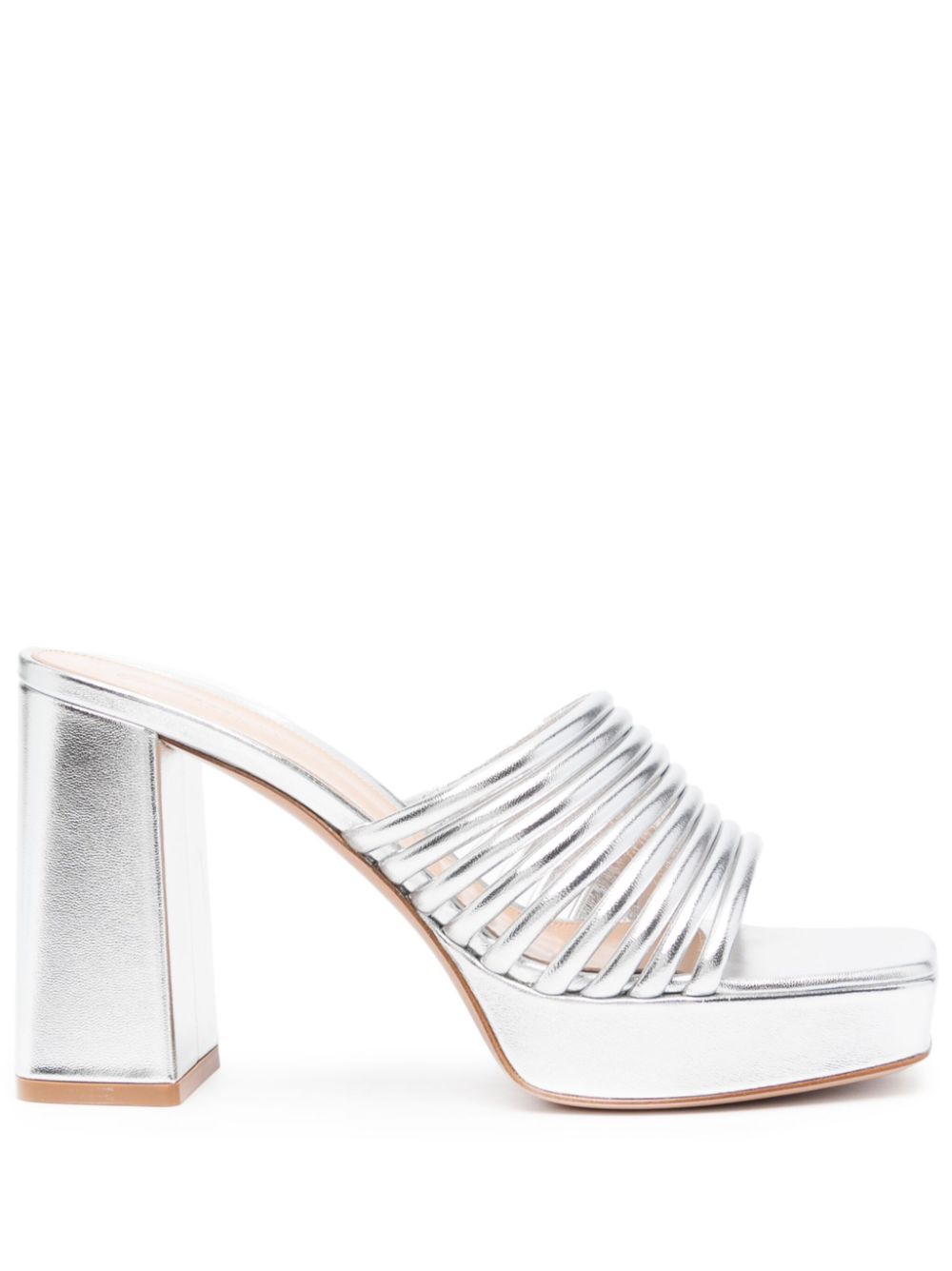 Gianvito Rossi Lena Mules 100mm - Silber von Gianvito Rossi