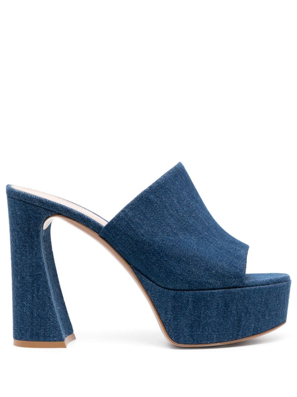 Gianvito Rossi Mules mit Plateausohle 130mm - Blau von Gianvito Rossi