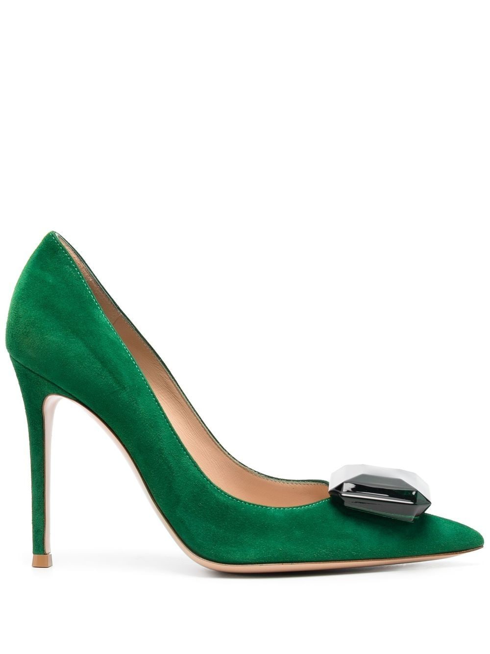 Gianvito Rossi Pumps mit Oversized-Schmuckstein - Grün von Gianvito Rossi